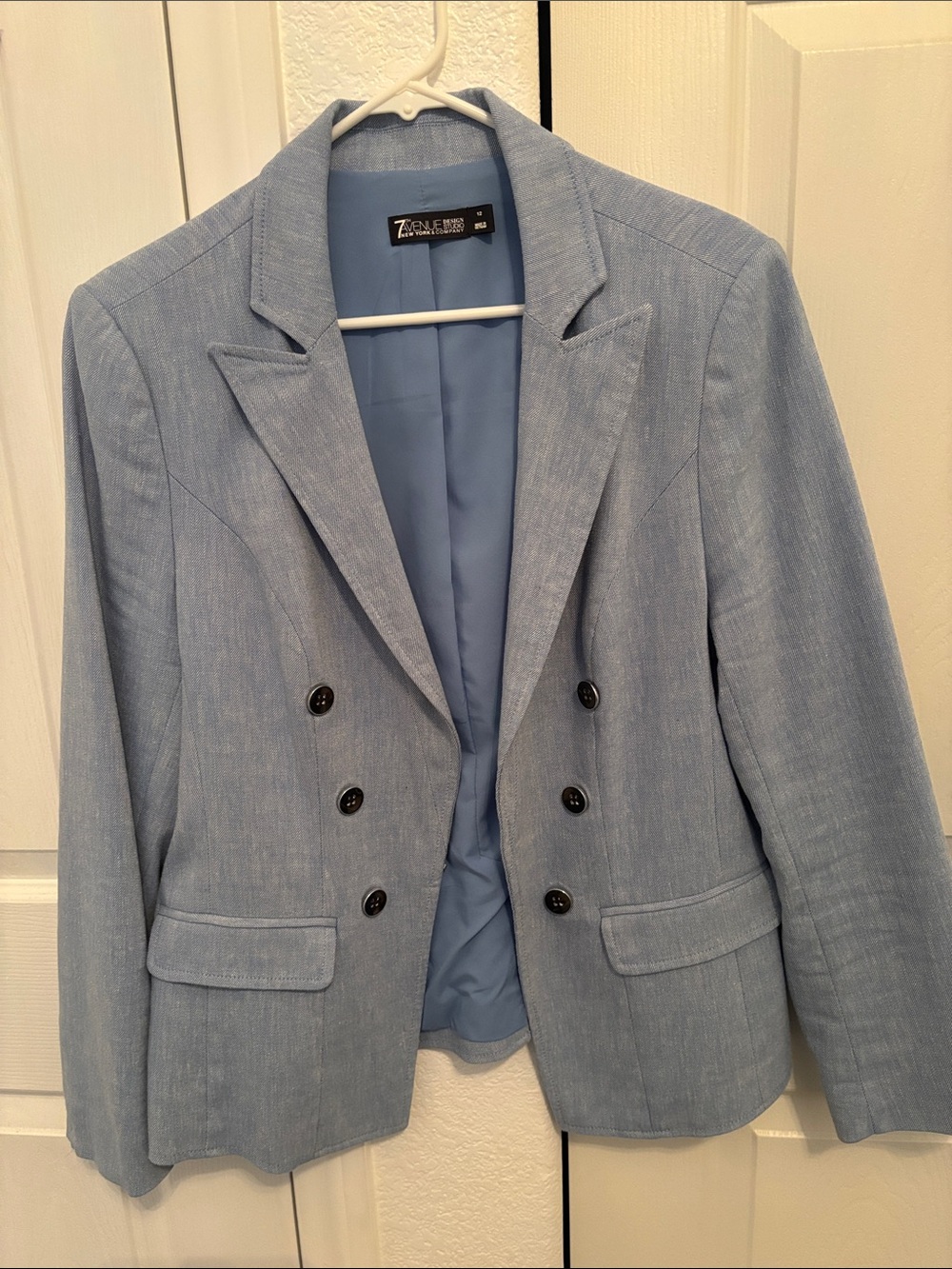 Ny & Co Powder Blue Double-Breasted Blazer
